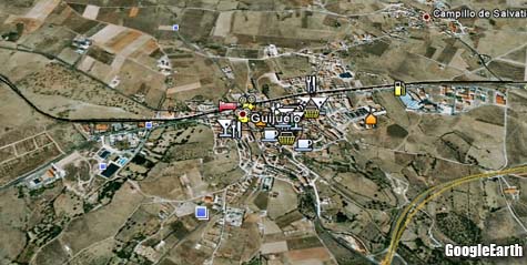 Imagen de Guijuelo en el programa Google Earth