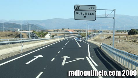 Imagen del acceso norte a Guijuelo en el nuevo tramo