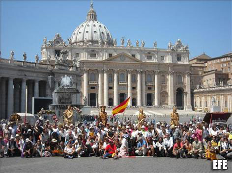 El grupo de Acasan al llegar a Roma. Foto: EFE