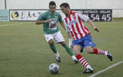 Momento del partido entre el Guijuelo y el Lugo