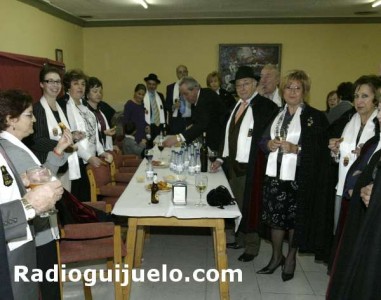 Los capistas en el convite en el Casino de Guijuelo. Foto arhivo