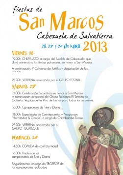 Programa de actos de San Marcos en Cabezuela