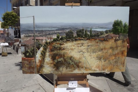 Obra ganadora de un  Certamen de Pintura al aire libre Villa de Guijuelo. Foto archivo