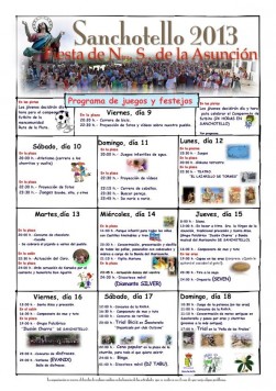 Programa de fiestas en Sanchotello