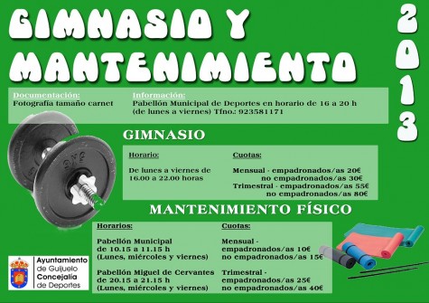 Gimnasio y mantenimiento físico en Guijuelo