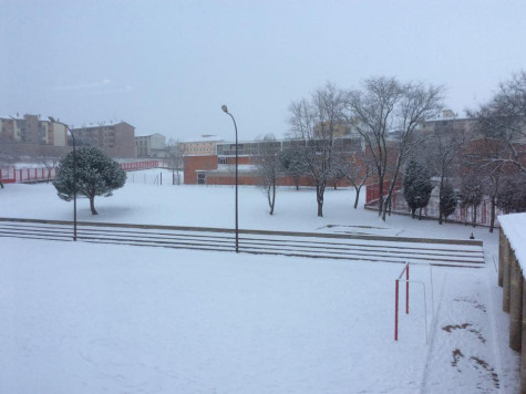 Nieve en el Colegio Miguel de Cervantes. Foto D.G.