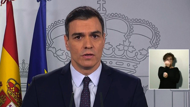  Pedro Sánchez durante su comparecencia.