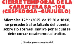 El puente del río cerrado al tráfico mañana por la tarde